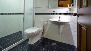 Regadera, amenidades de baño gratuitas, secadora de cabello, pantuflas