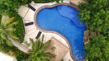 2 outdoor pools, open 8:00 AM to 8:00 PM, free pool cabanas