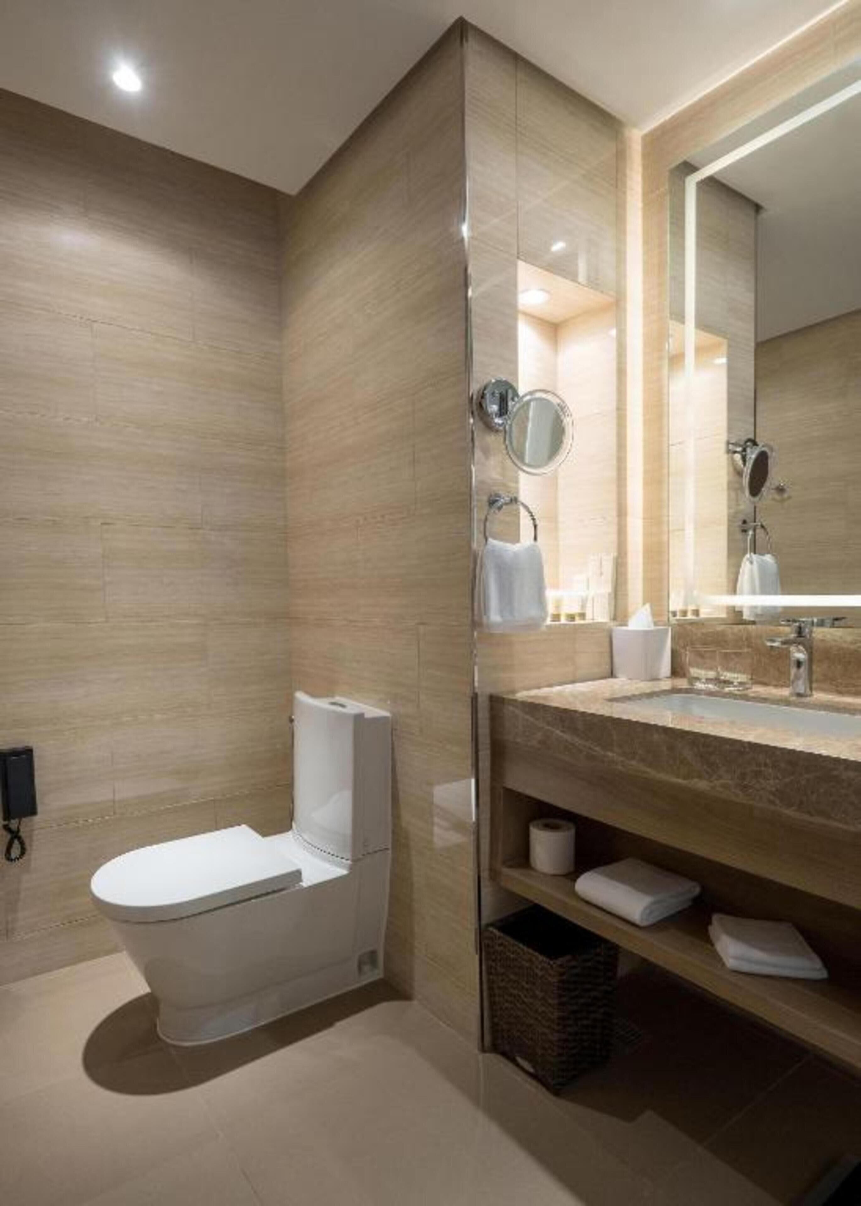 rainfall showerhead, free toiletries, hair dryer, bathrobes