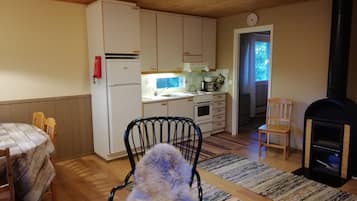 Basic Villa | Private kitchen | Fridge, microwave, oven, stovetop