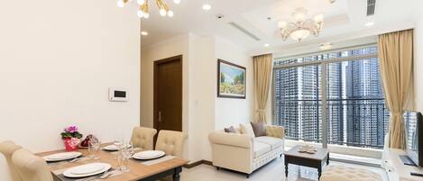 55-inch flat-screen TV with cable channels, TV