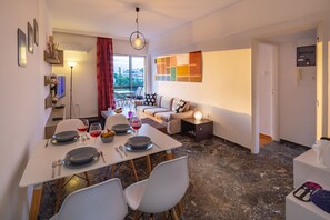 Apartment, 2 Bedrooms | Living area | Flat-screen TV, DVD player - Voula- Archer Amazing Sea View Apartment (Vari-Voula-Vouliagmeni)