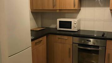 Luxury Apartment | Private kitchen | Fridge, microwave, oven, stovetop