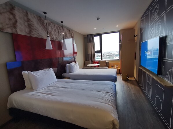 Blackout curtains, iron/ironing board, free WiFi, bed sheets
