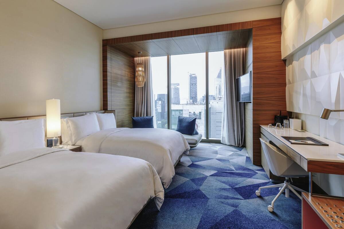 superior room, 2 double beds (angel of independence view) | premium bedding, minibar, in-room safe, desk
