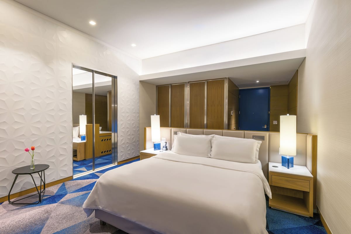 Habitación superior, 1 cama King size, vista a la ciudad | Ropa de cama de alta calidad y minibar