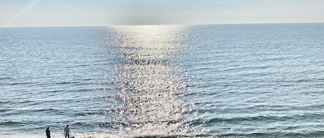 Plage à proximité, chaise longue, serviettes de plage