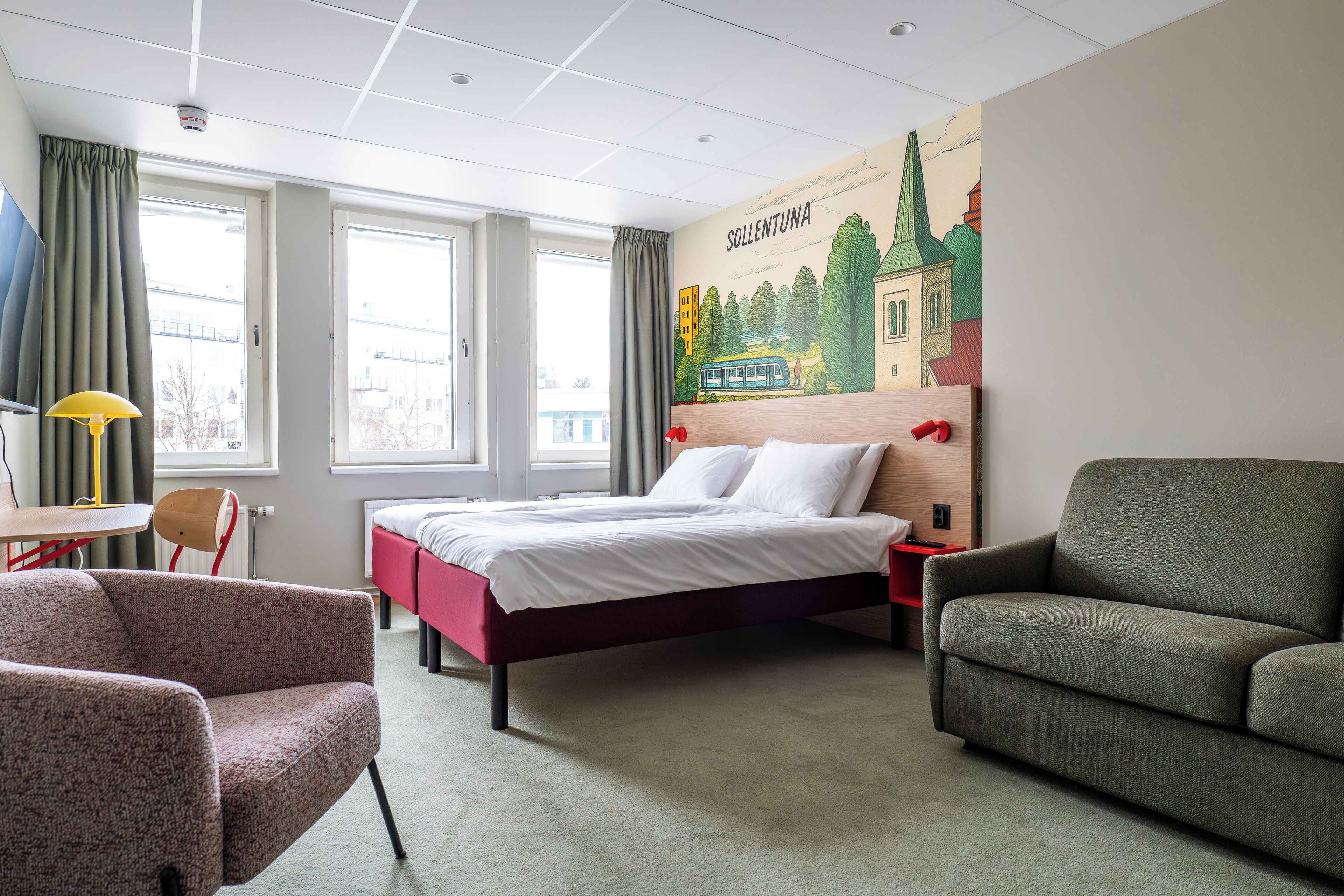 雙床房 | 筆電工作空間、免費搖籃/嬰兒床、免費無線上網、床單