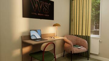 Laptop workspace, free cribs/infant beds, free WiFi, bed sheets