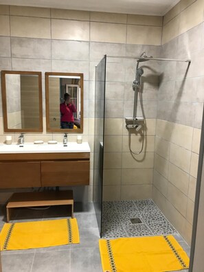 Shower, rainfall showerhead, free toiletries, towels - Le Guetali (Salazie)