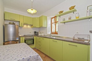 Fridge, oven, stovetop, dishwasher