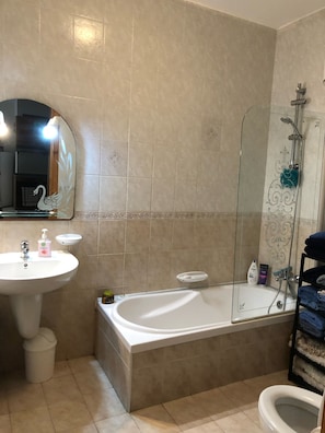 Hair dryer, towels