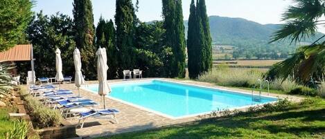 Una piscina al aire libre