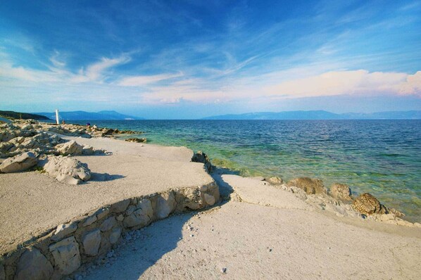 Beach nearby, sun-loungers