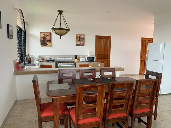 Luxury House, 2 Bedrooms, Jetted Tub (Volcano View) | Private kitchen | Fridge, microwave, oven, rice cooker