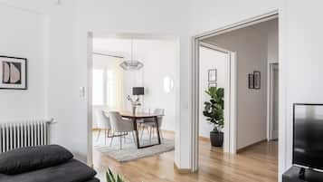 Deluxe Apartment | Ruang tamu | TV, Netflix, perkhidmatan penstriman