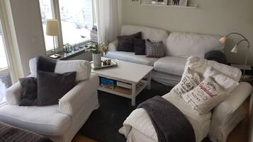 TV, books, video library, offices