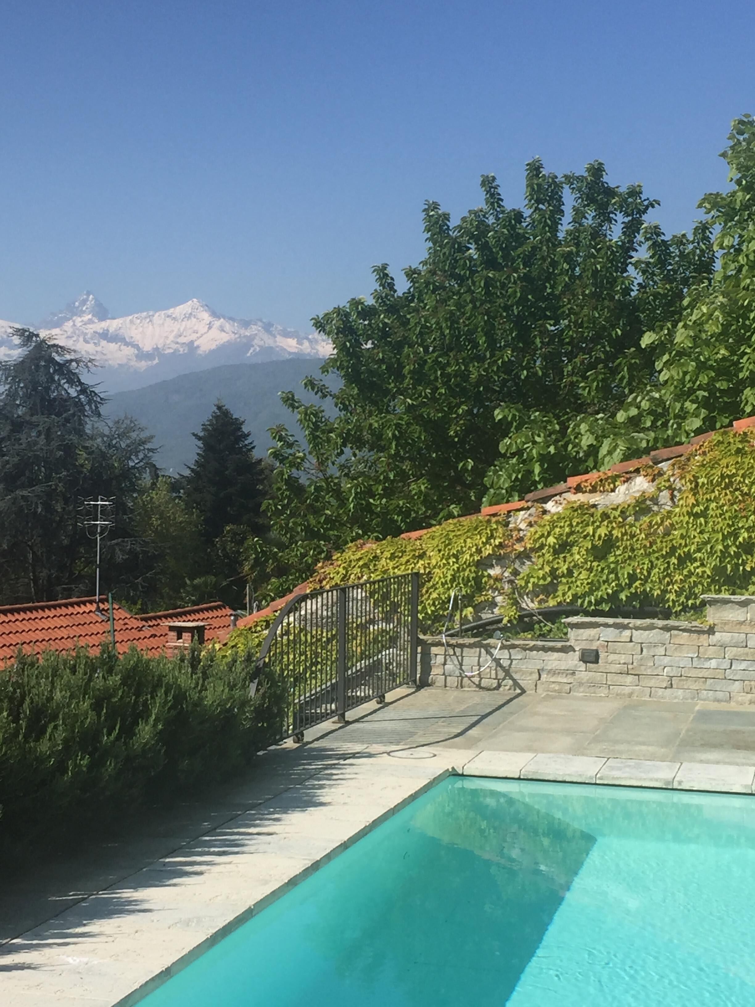The view of the Alps from the swimming pool
