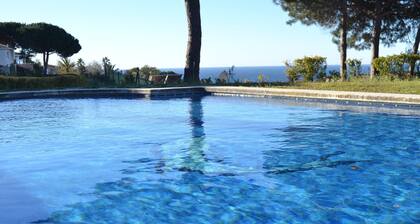 Twin villas with large pool and sea views near Barcelona. Free wifi, a / c