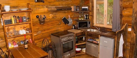 Réfrigérateur, micro-ondes, plaque de cuisson, lave-vaisselle