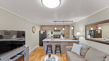 TV connectée, cheminée, livres, médiathÚque