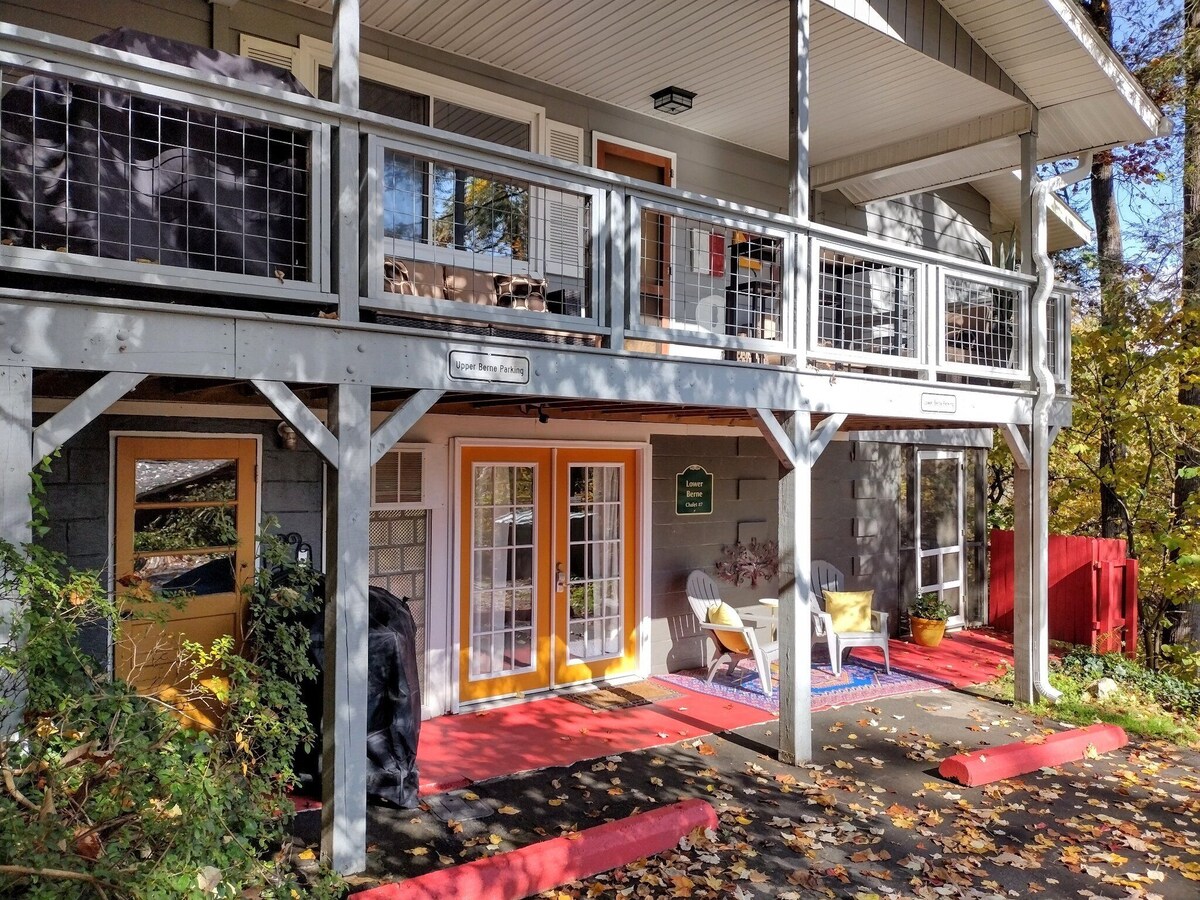 Pet-Friendly Chalet, Tucked in the Trees and only 3 Minutes to Downtown!