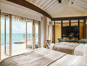 2 Bedrooms, Overwater (Pool,Residence,Clb InterCont.Benefits) | Premium bedding, down comforters, memory foam beds, minibar