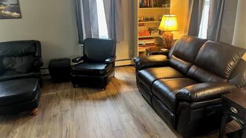 Smart TV, DVD player, books, video library