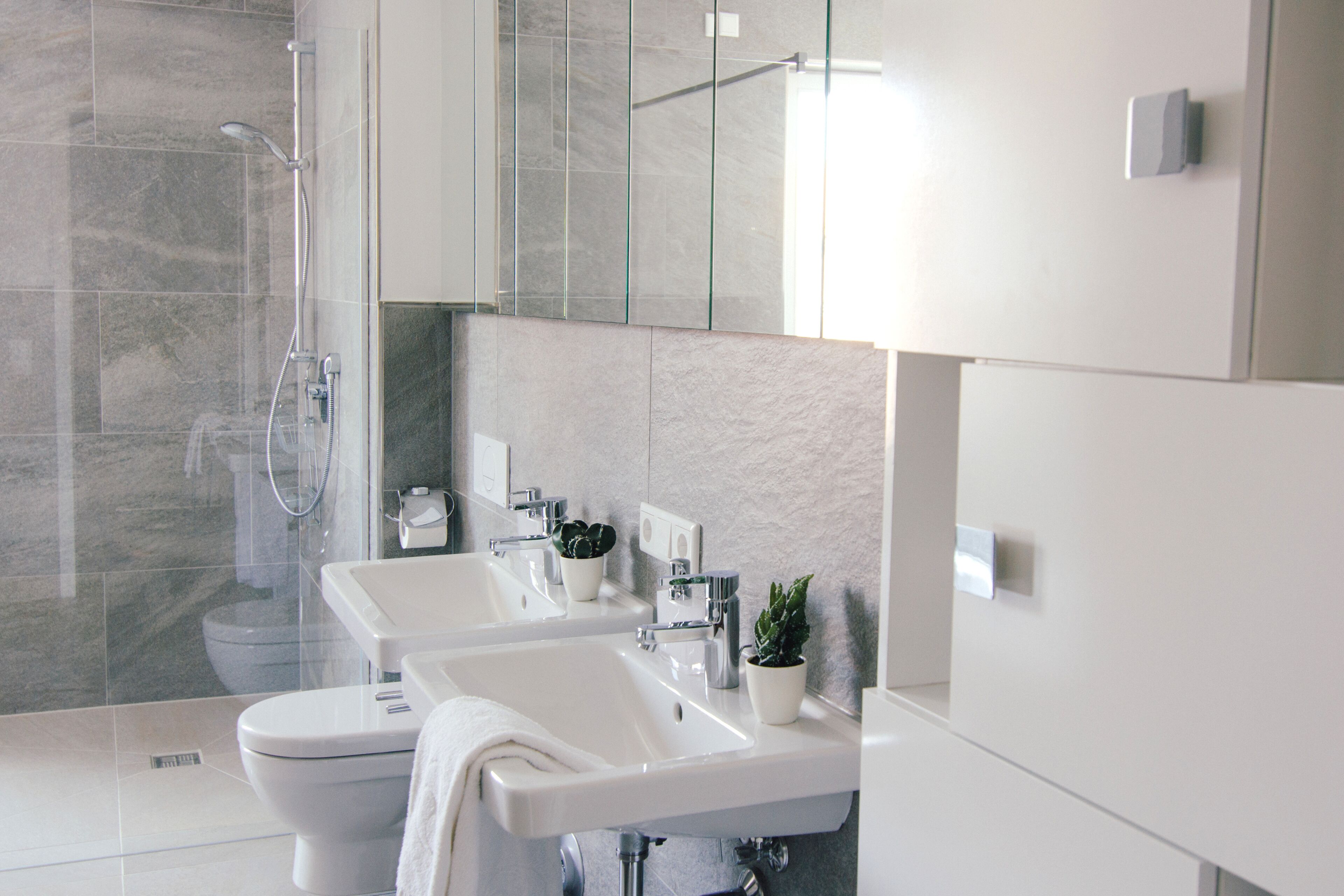Bathtub, hair dryer, towels, soap