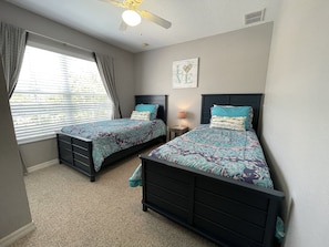 4 bedrooms, desk, iron/ironing board, travel cot