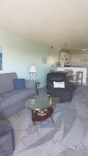 TV, DVD player, video library