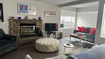 TV, fireplace, stereo