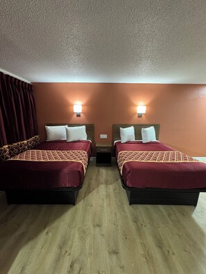 Double Room, 2 Double Beds, Non Smoking | Desk, blackout drapes, free WiFi, bed sheets