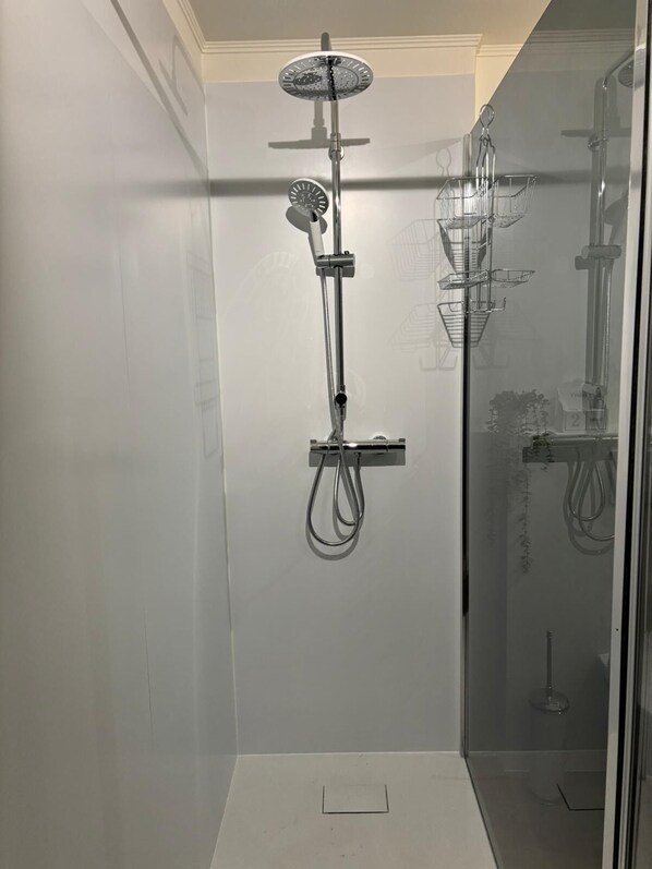 Dusche, Haartrockner, Bidet, Handtücher