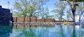 Contemporary oceanfront villa, pure Balinese style, design, luxury, modern