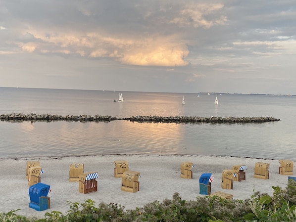 Beach nearby, sun-loungers