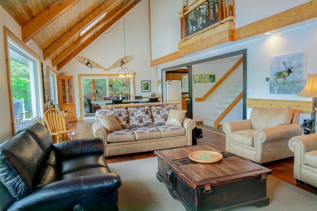 Smart TV, fireplace, DVD player, books