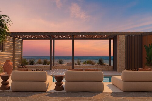 Espera Luxury Beach Front Residence, yksityinen uima-allas ja kävely kaikkiin palveluihin!