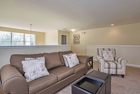 TV - 5BR Disney Pool Home | 3 King Bedrooms | Private Pool, Spa & BBQ | Sleeps 13 (Kissimmee)