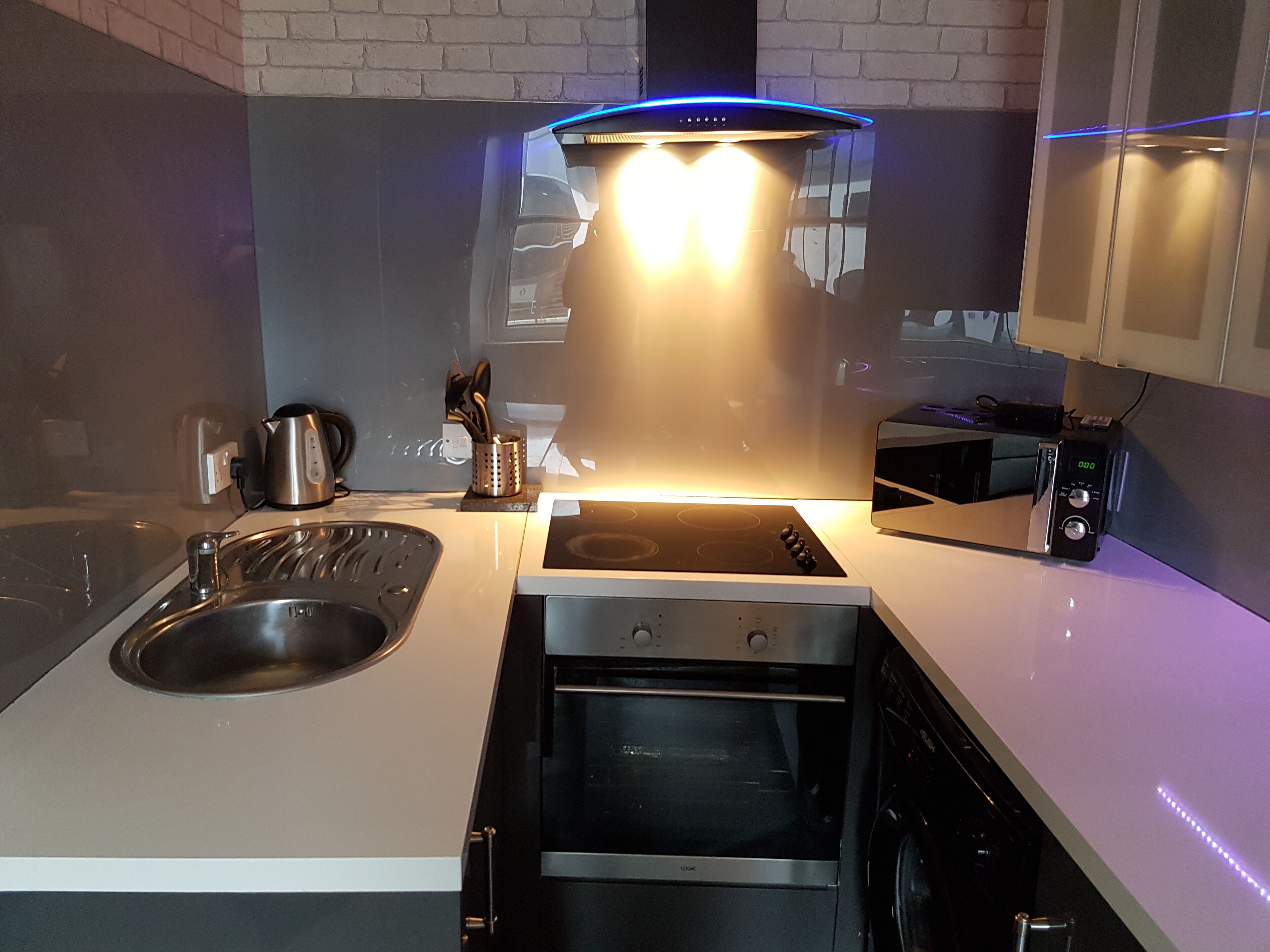 Fridge, microwave, oven, toaster