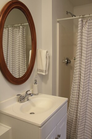 Shower, hair dryer, towels, soap - LOVELY 1BD, 1BT Studio with backyard &BBQ (Nantucket)