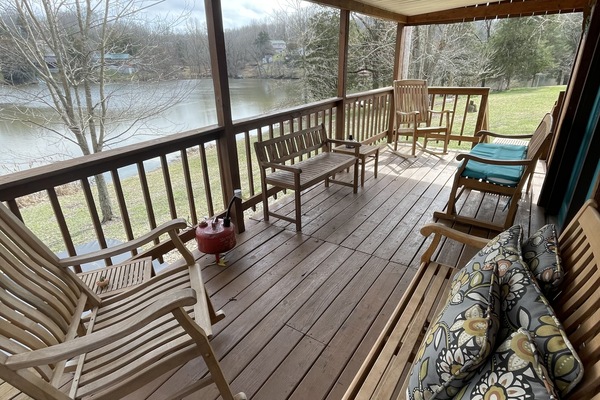 Back porch overlooking lake.