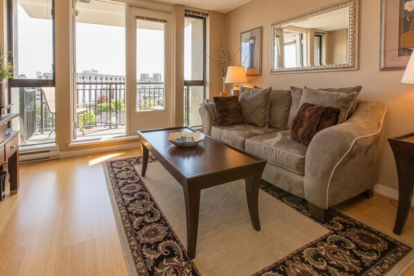 Televisión, reproductor de DVD y biblioteca musical 