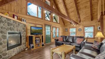 Smart TV, fireplace, video games, ping pong