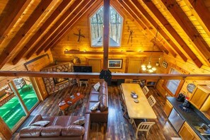 Smart TV, fireplace, video games, ping pong