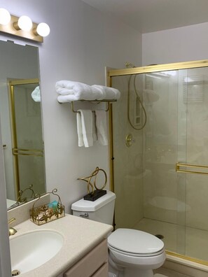 Shower, hair dryer, towels, soap - Close to it all Scottsdale Home!  Heated Pool¹ + Hot Tub.  Pet Friendly! (Scottsdale)