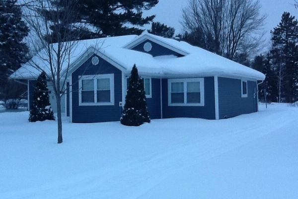 Winter view of cottage