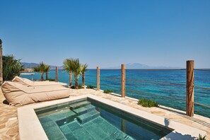 Waterfront Villa with Private Pool | Living area | LCD TV, DVD player - Paradisso Beach Villas (Zakynthos)