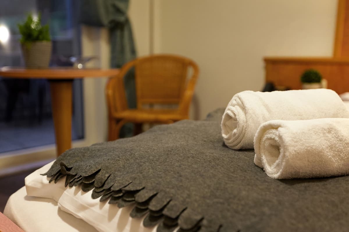 Desk, blackout curtains, free WiFi, bed sheets