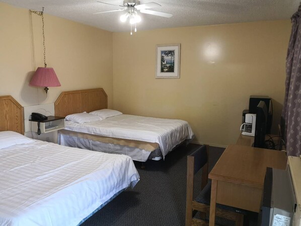 Basic Double or Twin Room, 2 Double Beds, Non Smoking | Minibar, blackout drapes, free WiFi, bed sheets